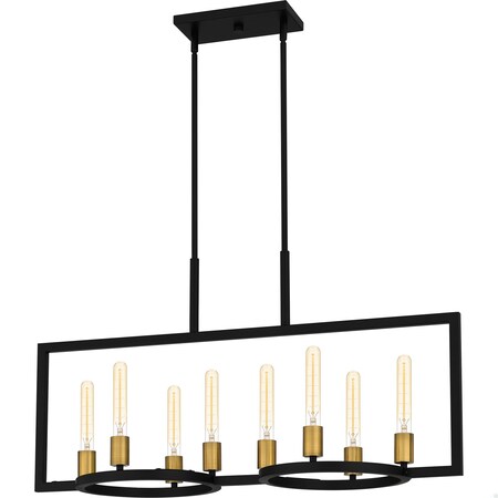 Quoizel Telfair 8-Light Matte Black Island Light QLC5631MBK